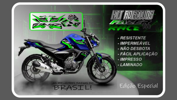 KIT DE ADESIVOS FZ 15 – VERSÃO RACE ( MOTO AZUL) - Imagem 14