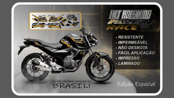 KIT DE ADESIVOS FZ 15 – VERSÃO RACE ( MOTO PRETA) - Imagem 9