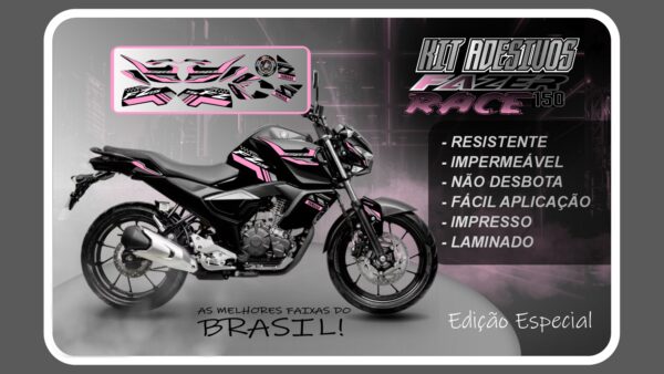 KIT DE ADESIVOS FZ 15 – VERSÃO RACE ( MOTO PRETA) - Imagem 8