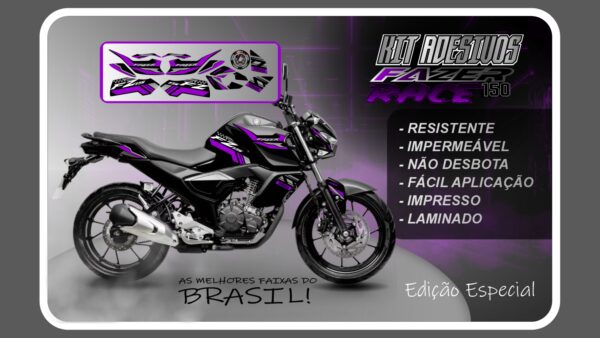 KIT DE ADESIVOS FZ 15 – VERSÃO RACE ( MOTO PRETA) - Imagem 10
