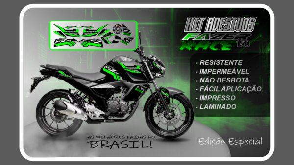 KIT DE ADESIVOS FZ 15 – VERSÃO RACE ( MOTO PRETA) - Imagem 13