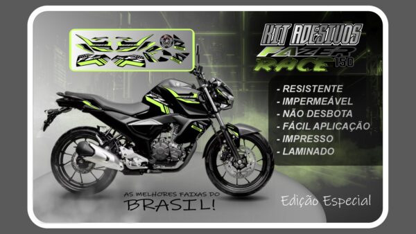 KIT DE ADESIVOS FZ 15 – VERSÃO RACE ( MOTO PRETA) - Imagem 12