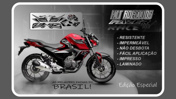 KIT DE ADESIVOS FZ 15 – VERSÃO RACE ( MOTO VERMELHA) - Imagem 5