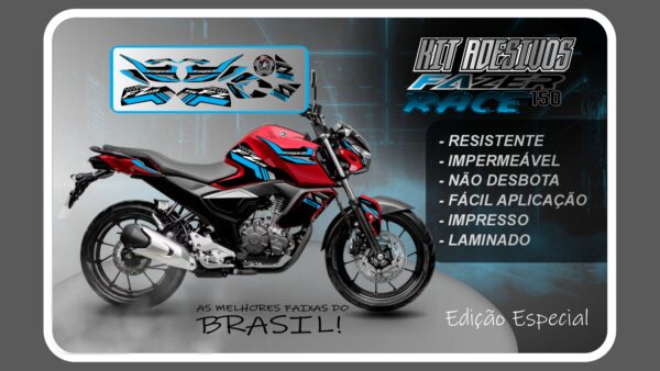 KIT DE ADESIVOS FZ 15 – VERSÃO RACE ( MOTO VERMELHA) - Imagem 6