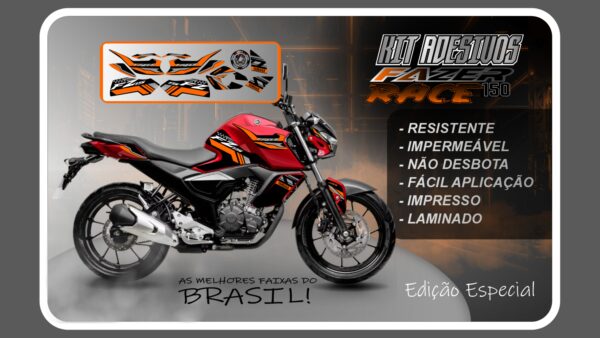 KIT DE ADESIVOS FZ 15 – VERSÃO RACE ( MOTO VERMELHA) - Imagem 7