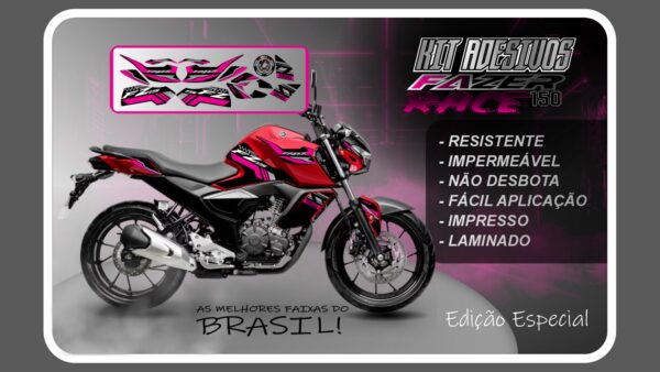 KIT DE ADESIVOS FZ 15 – VERSÃO RACE ( MOTO VERMELHA) - Imagem 8