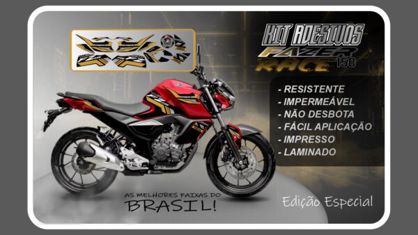 KIT DE ADESIVOS FZ 15 – VERSÃO RACE ( MOTO VERMELHA) - Imagem 9