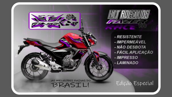 KIT DE ADESIVOS FZ 15 – VERSÃO RACE ( MOTO VERMELHA) - Imagem 11