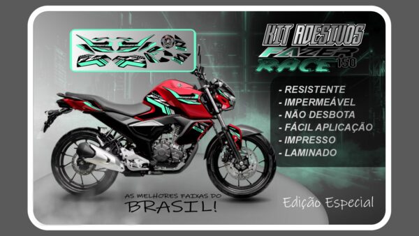KIT DE ADESIVOS FZ 15 – VERSÃO RACE ( MOTO VERMELHA) - Imagem 12