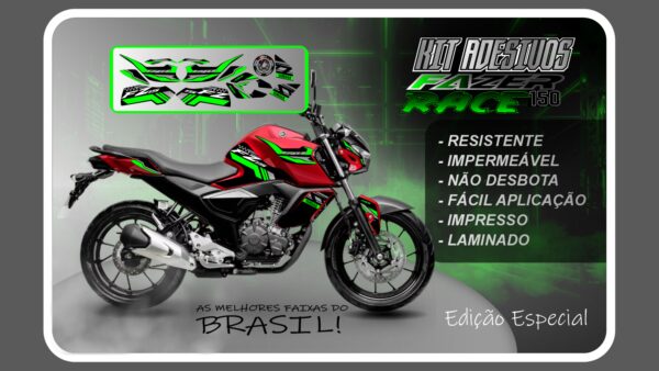 KIT DE ADESIVOS FZ 15 – VERSÃO RACE ( MOTO VERMELHA) - Imagem 14