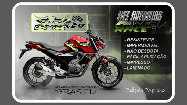 KIT DE ADESIVOS FZ 15 – VERSÃO RACE ( MOTO VERMELHA) - Imagem 13