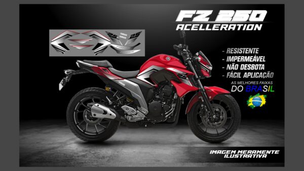 ð¥ Kit de Adesivos FZ 250 – Versão Acceleration! ð¥(MOTO VERMELHA)
