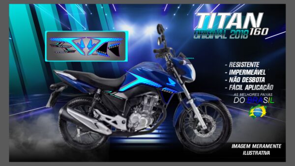 KIT DE ADESIVOS TITAN 160 2018 (MOTO AZUL) - Image 2