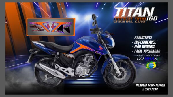 KIT DE ADESIVOS TITAN 160 2018 (MOTO AZUL)