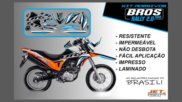 Kit de Adesivos Bros 160 2016 a 2020 - Versão Rally 2.0 (moto laranja) - Imagem 5