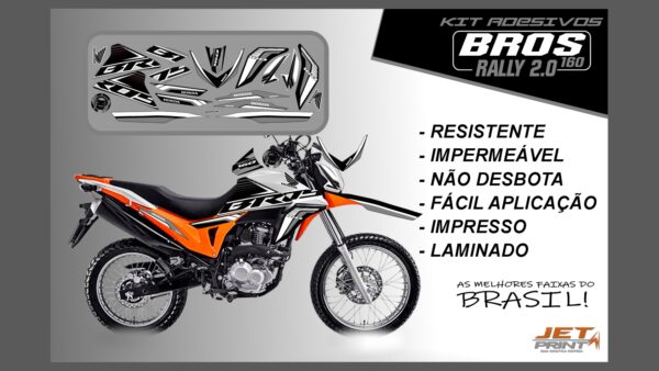 Kit de Adesivos Bros 160 2016 a 2020 - Versão Rally 2.0 (moto laranja) - Imagem 6