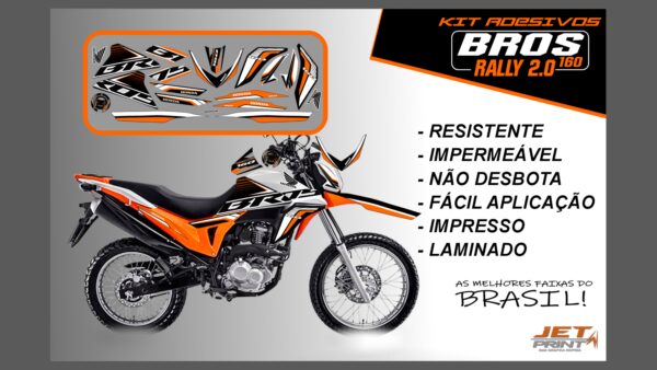 Kit de Adesivos Bros 160 2016 a 2020 - Versão Rally 2.0 (moto laranja) - Imagem 7