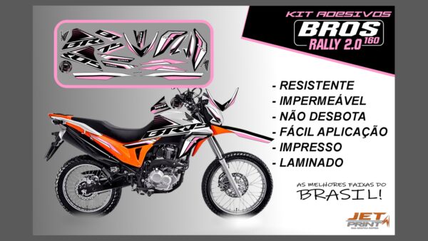Kit de Adesivos Bros 160 2016 a 2020 - Versão Rally 2.0 (moto laranja) - Imagem 10