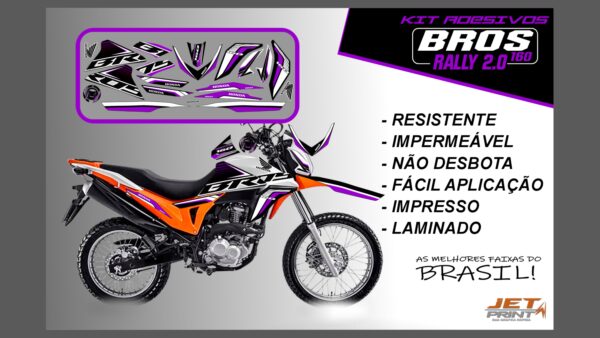 Kit de Adesivos Bros 160 2016 a 2020 - Versão Rally 2.0 (moto laranja) - Imagem 11