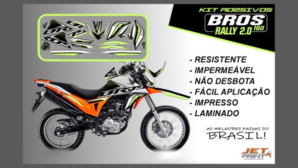 Kit de Adesivos Bros 160 2016 a 2020 - Versão Rally 2.0 (moto laranja) - Imagem 13