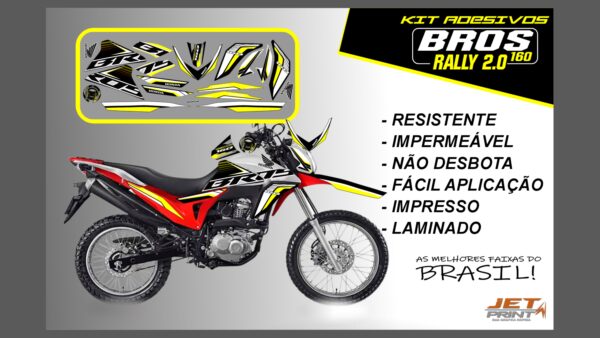 Kit de Adesivos Bros 160 2016 a 2020 - Versão Rally 2.0 (moto branca) - Imagem 2