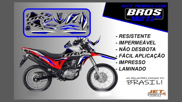 Kit de Adesivos Bros 160 2016 a 2020 - Versão Rally 2.0 (moto branca) - Imagem 3