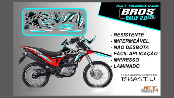 Kit de Adesivos Bros 160 2016 a 2020 - Versão Rally 2.0 (moto branca) - Imagem 4