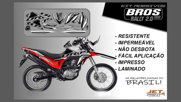 Kit de Adesivos Bros 160 2016 a 2020 - Versão Rally 2.0 (moto branca) - Imagem 6