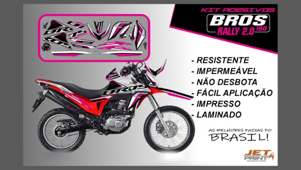 Kit de Adesivos Bros 160 2016 a 2020 - Versão Rally 2.0 (moto branca) - Imagem 8