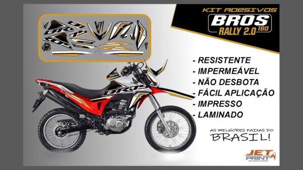 Kit de Adesivos Bros 160 2016 a 2020 - Versão Rally 2.0 (moto branca) - Imagem 9