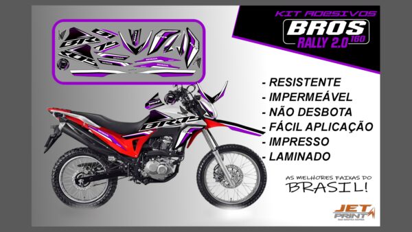 Kit de Adesivos Bros 160 2016 a 2020 - Versão Rally 2.0 (moto branca)