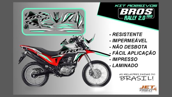 Kit de Adesivos Bros 160 2016 a 2020 - Versão Rally 2.0 (moto branca) - Imagem 12