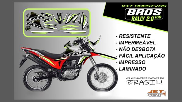 Kit de Adesivos Bros 160 2016 a 2020 - Versão Rally 2.0 (moto branca) - Imagem 13