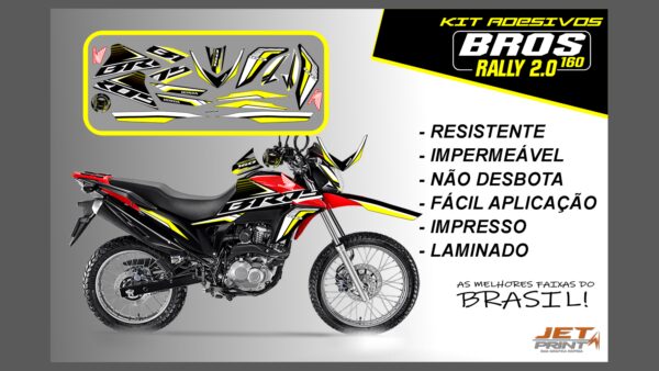 Kit de Adesivos Bros 160 2016 a 2020 - Versão Rally 2.0 (moto vermelha) - Imagem 2