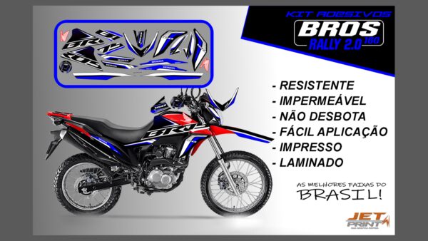 Kit de Adesivos Bros 160 2016 a 2020 - Versão Rally 2.0 (moto vermelha) - Imagem 3
