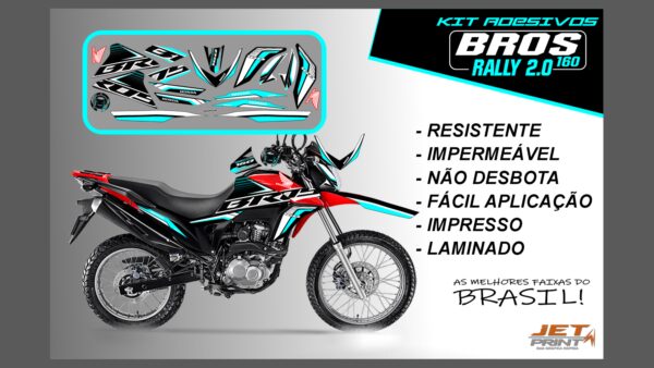Kit de Adesivos Bros 160 2016 a 2020 - Versão Rally 2.0 (moto vermelha) - Imagem 4
