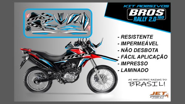 Kit de Adesivos Bros 160 2016 a 2020 - Versão Rally 2.0 (moto vermelha) - Imagem 5
