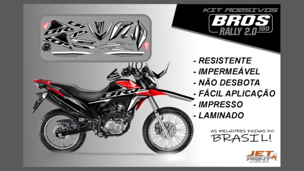 Kit de Adesivos Bros 160 2016 a 2020 - Versão Rally 2.0 (moto vermelha) - Imagem 6