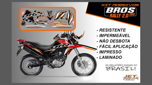 Kit de Adesivos Bros 160 2016 a 2020 - Versão Rally 2.0 (moto vermelha) - Imagem 7
