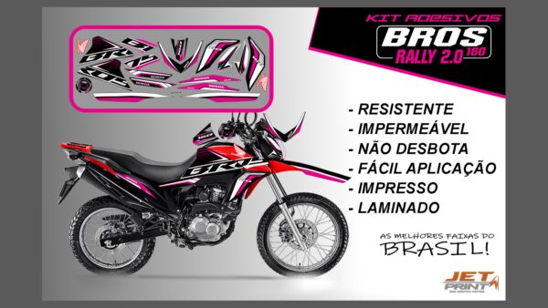 Kit de Adesivos Bros 160 2016 a 2020 - Versão Rally 2.0 (moto vermelha) - Imagem 8