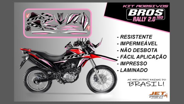 Kit de Adesivos Bros 160 2016 a 2020 - Versão Rally 2.0 (moto vermelha) - Imagem 10
