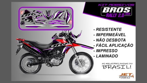 Kit de Adesivos Bros 160 2016 a 2020 - Versão Rally 2.0 (moto vermelha) - Imagem 11
