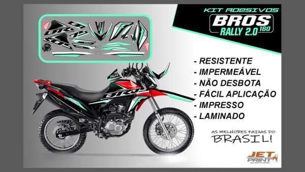 Kit de Adesivos Bros 160 2016 a 2020 - Versão Rally 2.0 (moto vermelha) - Imagem 12