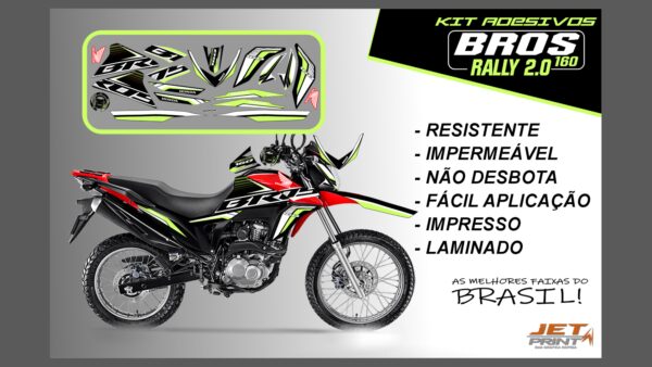 Kit de Adesivos Bros 160 2016 a 2020 - Versão Rally 2.0 (moto vermelha) - Imagem 13