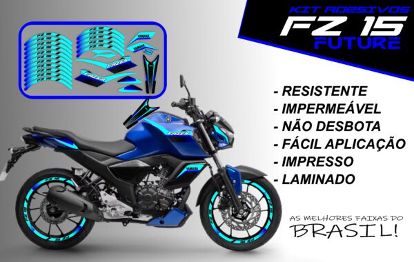Kit de Adesivo FZ 15 2023 a 2025 Versão Future ( moto azul) - Imagem 3