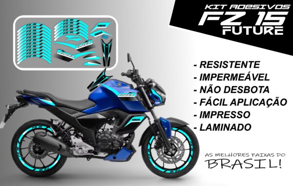 Kit de Adesivo FZ 15 2023 a 2025 Versão Future ( moto azul) - Imagem 4