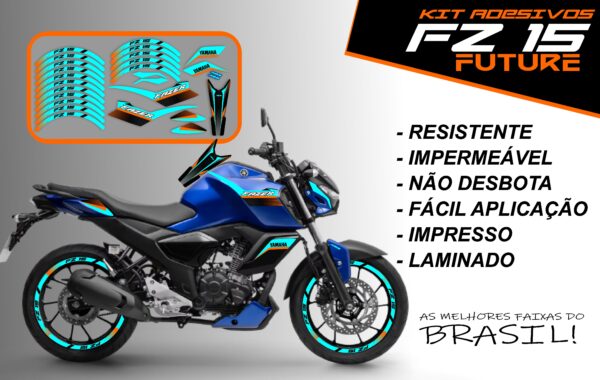 Kit de Adesivo FZ 15 2023 a 2025 Versão Future ( moto azul) - Imagem 6