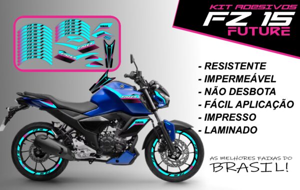 Kit de Adesivo FZ 15 2023 a 2025 Versão Future ( moto azul) - Imagem 7