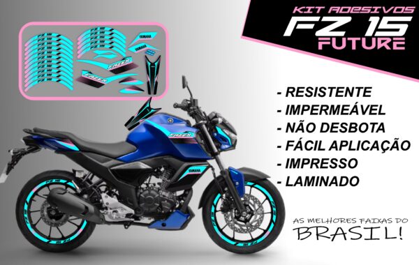 Kit de Adesivo FZ 15 2023 a 2025 Versão Future ( moto azul) - Imagem 9