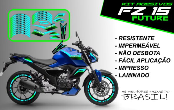 Kit de Adesivo FZ 15 2023 a 2025 Versão Future ( moto azul) - Imagem 12